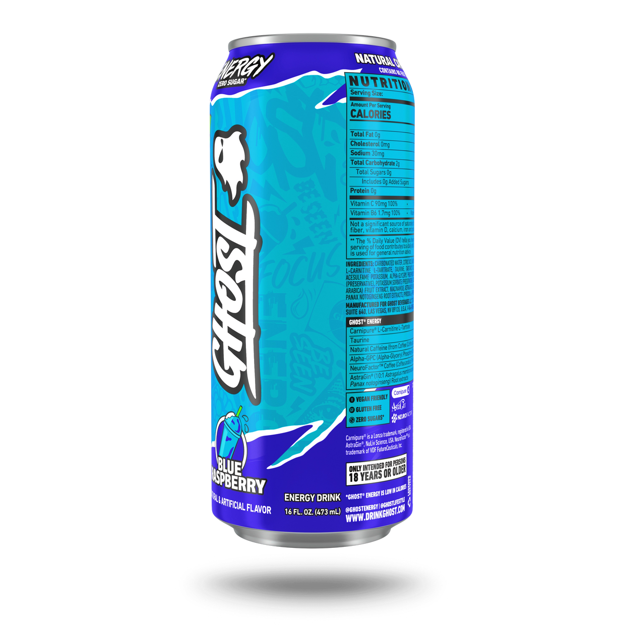 Fusion Energy Blue Raspberry GHOST® ENERGY | BLUE RASPBERRY – DRINKGHOST