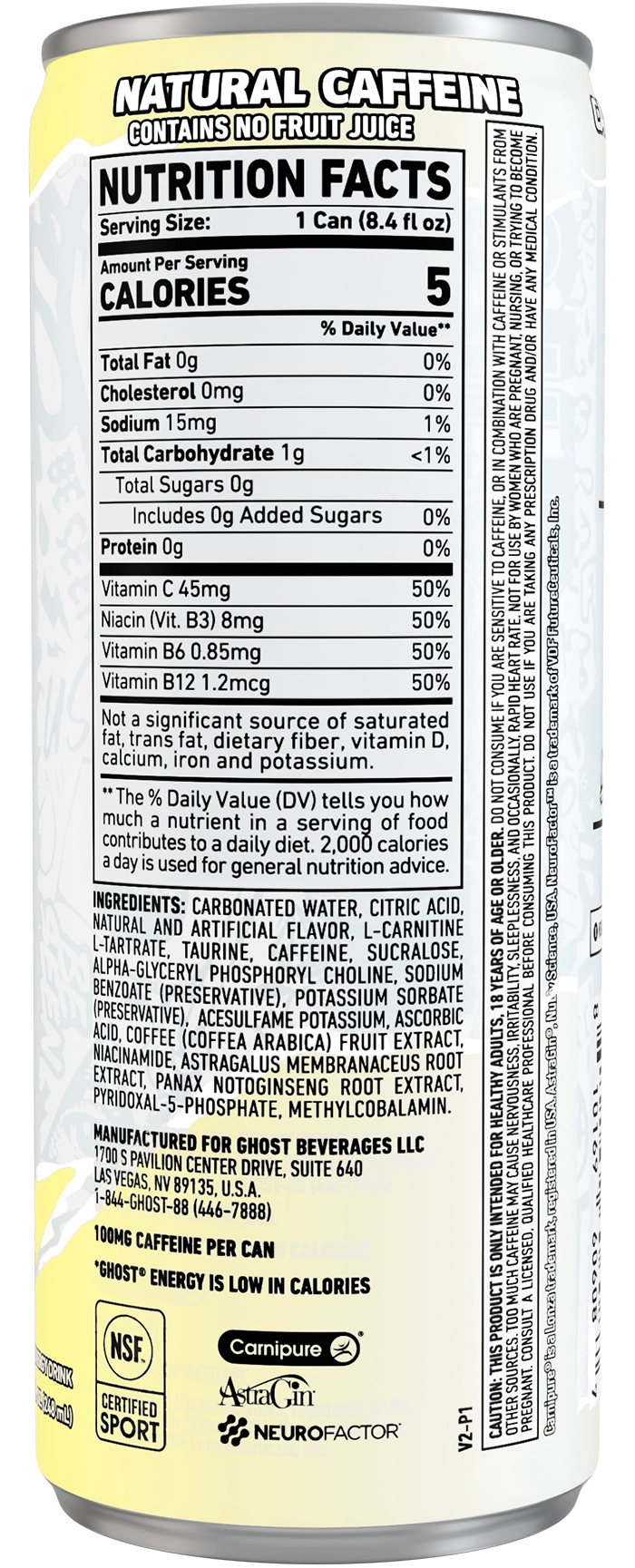 Product package Nutrition Label