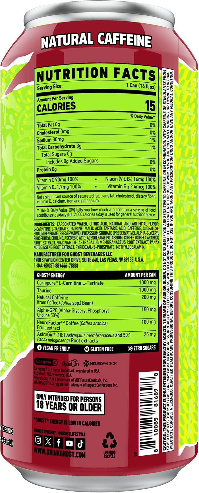 Product package Nutrition Label