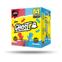 GHOST® ENERGY 8.4OZ 4-PACK x SOUR PATCH KIDS® | SOUR PATCH KIDS® "REDBERRY®" & "BLUE RASPBERRY" 4-PACK 1of2