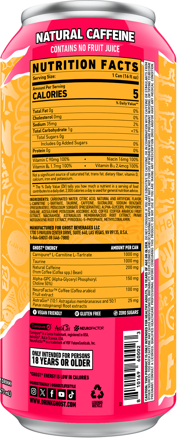 Product package Nutrition Label