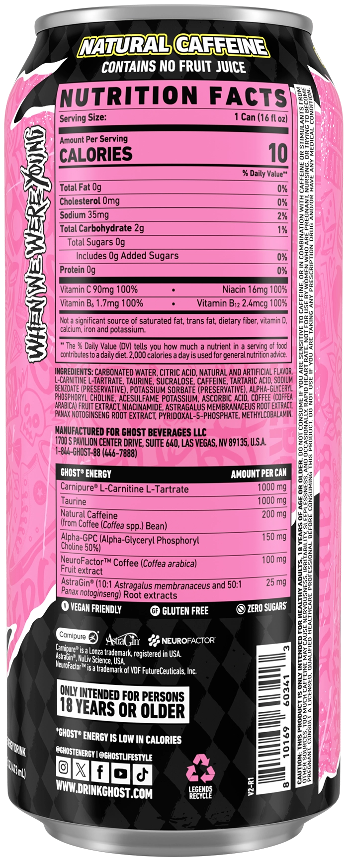 Product package Nutrition Label