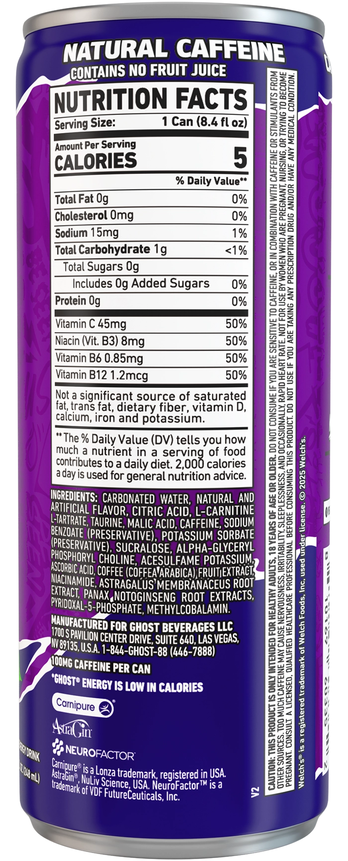 Product package Nutrition Label